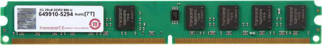 Main image of Transcend 2GB DDR2 800 (PC2 6400) Desktop Memory Model JM800QLU-2G