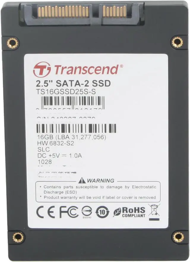 Alt view image 4 of 5 - Transcend TS16GSSD25S-S 2.5" SATA SLC Industrial Solid State Disk