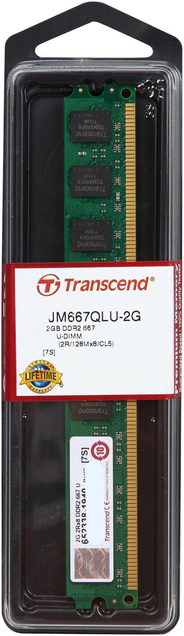 Transcend 2GB DDR2 667 (PC2 5300) Desktop Memory Model