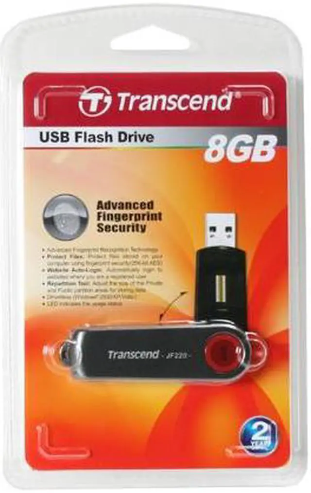 Alt view image 2 of 2 - Transcend JetFlash 220 8GB Flash Drive (USB2.0 Portable) 256bit AES Encryption TS8GJF220