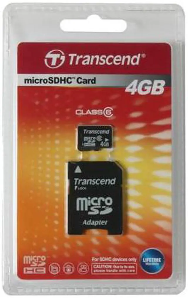 Alt view image 2 of 2 - Transcend 4GB microSDHC Flash Card Model TS4GUSDHC6