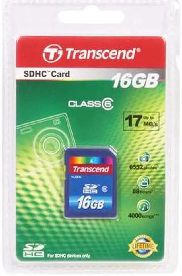 Alt view image 3 of 3 - Transcend 16GB Secure Digital High-Capacity (SDHC) Flash Card Model TS16GSDHC6