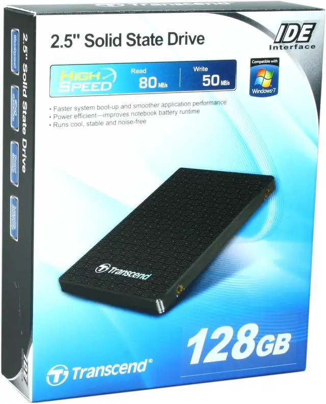 Main image of Transcend 2.5" 128GB PATA MLC Internal Solid State Drive (SSD) TS128GSSD25-M
