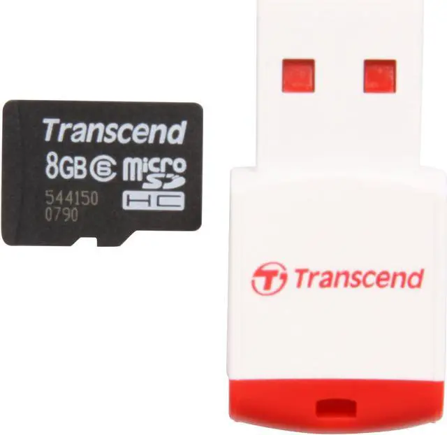 Main image of Transcend 8GB microSDHC Flash Card with P3 card reader Model TS8GUSDHC6-P3