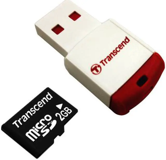 Alt view image 2 of 3 - Transcend 2GB MicroSD Flash Card with P3 card reader Model TS2GUSD-P3