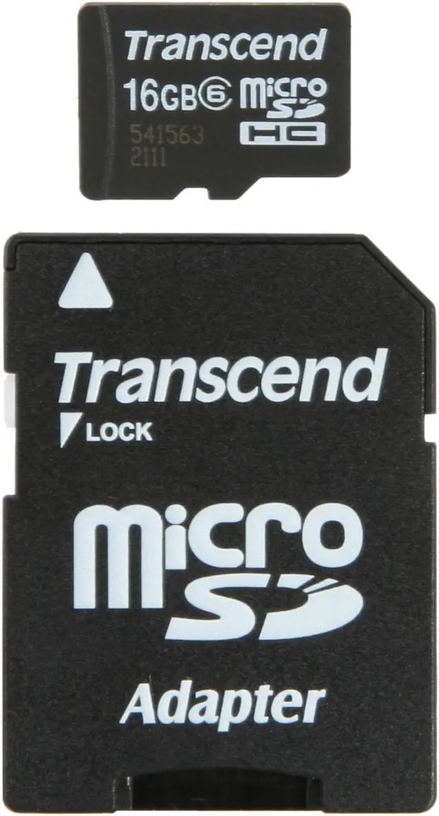 Main image of Transcend 16GB microSDHC Flash Card with SD Adapter Model TS16GUSDHC6