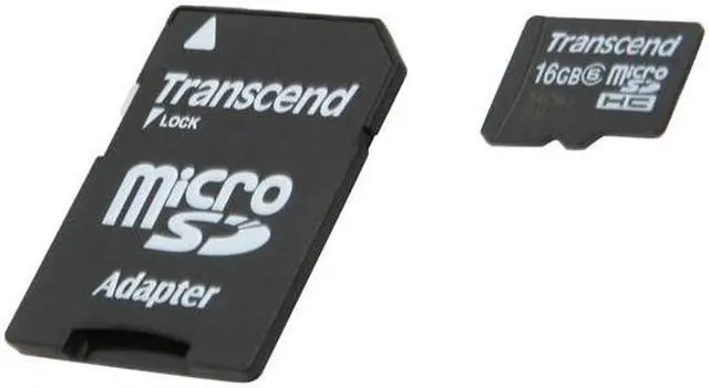 Alt view image 2 of 5 - Transcend 16GB microSDHC Flash Card with SD Adapter Model TS16GUSDHC6
