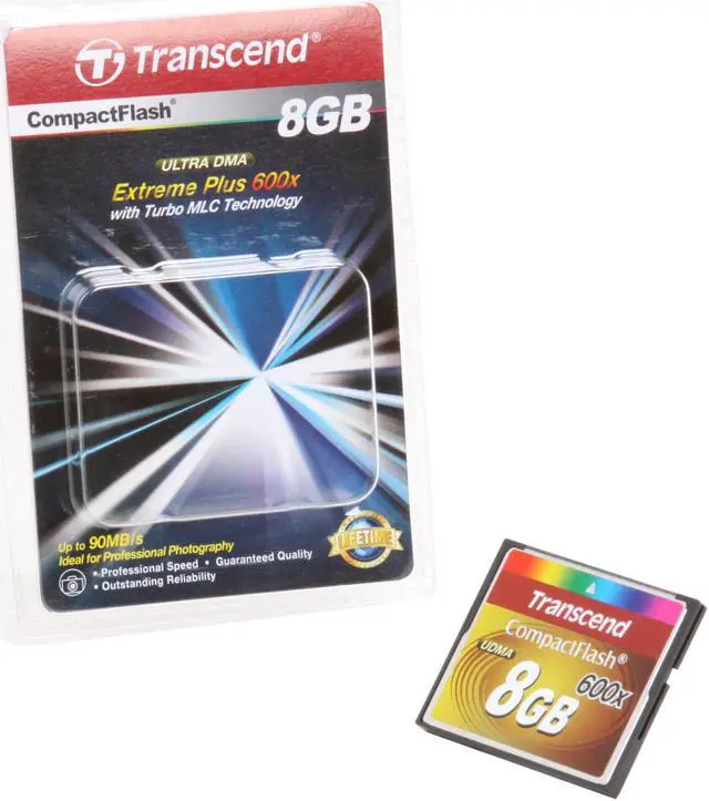 Alt view image 4 of 4 - Transcend 8GB Compact Flash (CF) Flash Card Model TS8GCF600