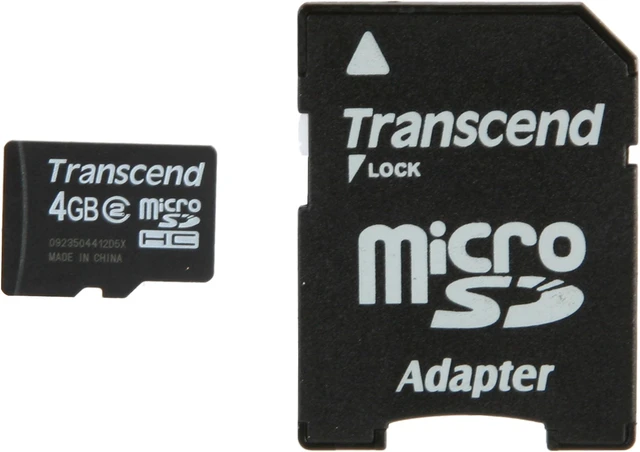 Main image of Transcend 4GB microSDHC Flash Card with SD Adapter Model TS4GUSDHC2