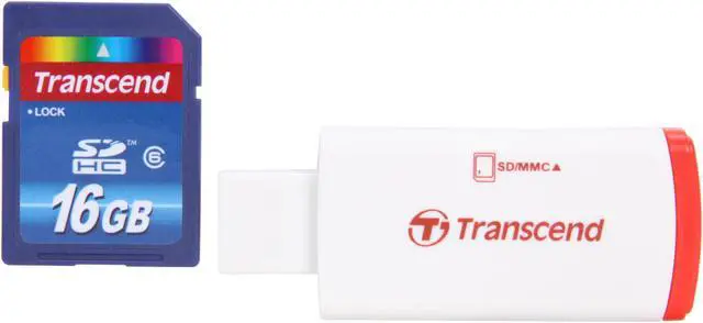 Main image of Transcend 16GB Secure Digital High-Capacity (SDHC) Flash Card w/ P2 Card Reader Model TS16GSDHC6-P2