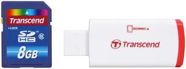Main image of Transcend 8GB Secure Digital High-Capacity (SDHC) Flash Card w/ P2 Card Reader Model TS8GSDHC6-P2