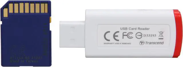 Alt view image 2 of 4 - Transcend 8GB Secure Digital High-Capacity (SDHC) Flash Card w/ P2 Card Reader Model TS8GSDHC6-P2