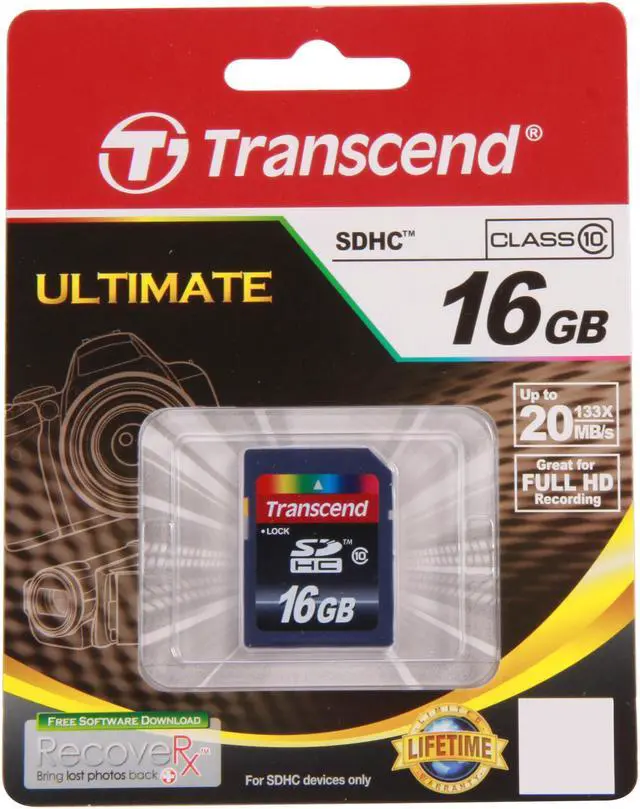 Alt view image 4 of 4 - Transcend 16GB Secure Digital High-Capacity (SDHC) Flash Card Model TS16GSDHC10