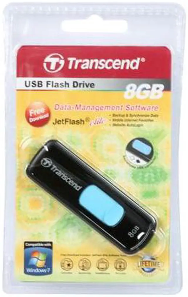 Alt view image 4 of 4 - Transcend JetFlash 500 8GB USB 2.0 Flash Drive (Blue) TS8GJF500