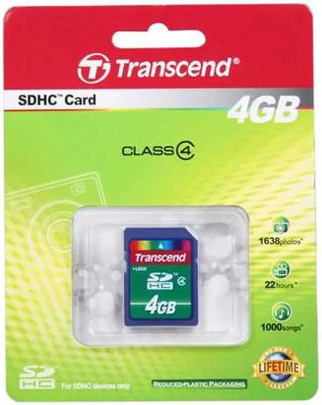 Alt view image 4 of 4 - Transcend 4GB Secure Digital High-Capacity (SDHC) Flash Card Model TS4GSDHC4