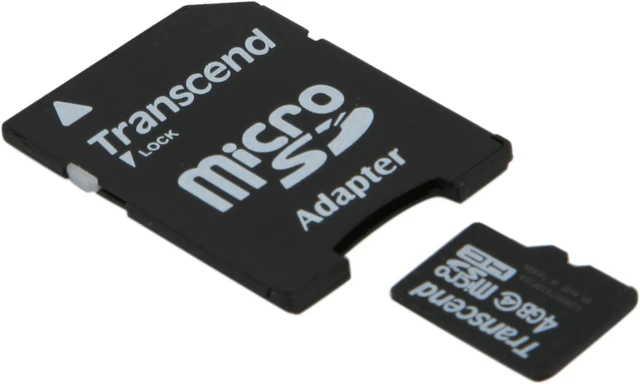 Alt view image 2 of 5 - Transcend 4GB microSDHC Flash Card with Adapter Model TS4GUSDHC4
