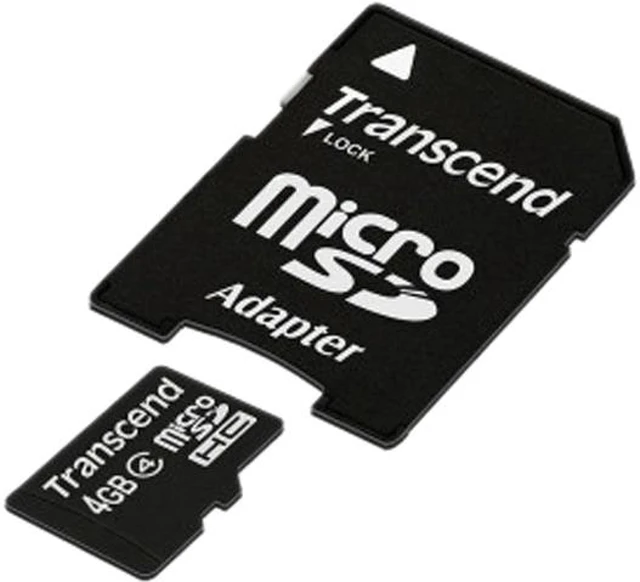 Alt view image 5 of 5 - Transcend 4GB microSDHC Flash Card with Adapter Model TS4GUSDHC4