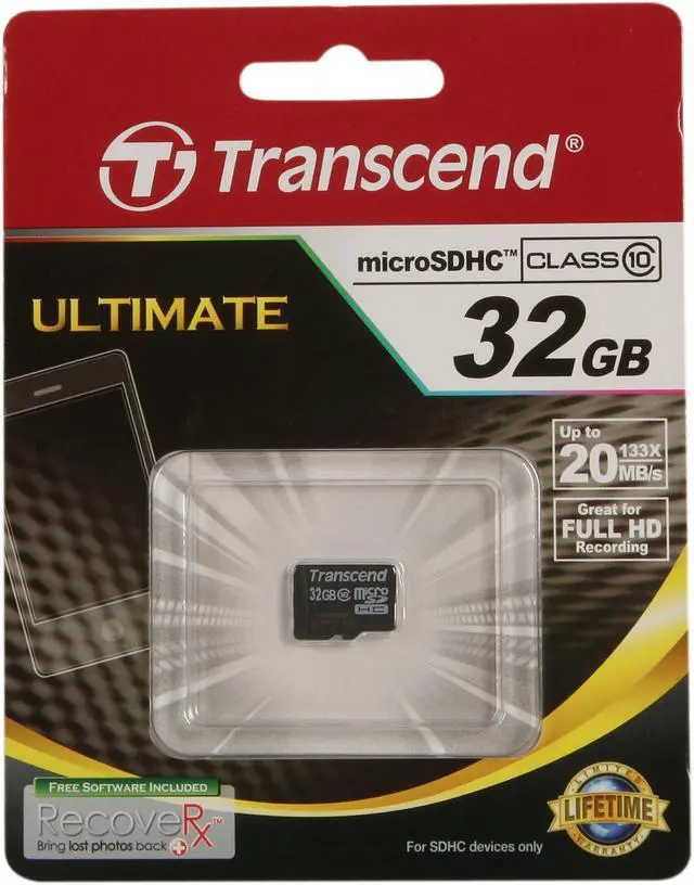 Alt view image 3 of 3 - Transcend 32GB microSDHC Flash Card without Adapter Model TS32GUSDC10
