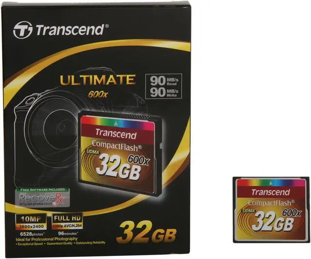 Alt view image 5 of 5 - Transcend 32GB Compact Flash (CF) Flash Card Model TS32GCF600