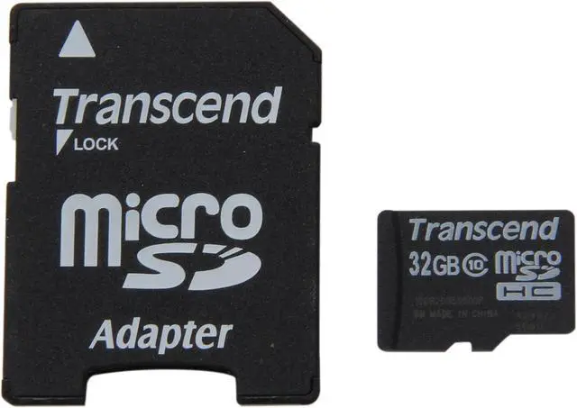Main image of Transcend 32GB microSDHC Flash Card with Adapter Model TS32GUSDHC10