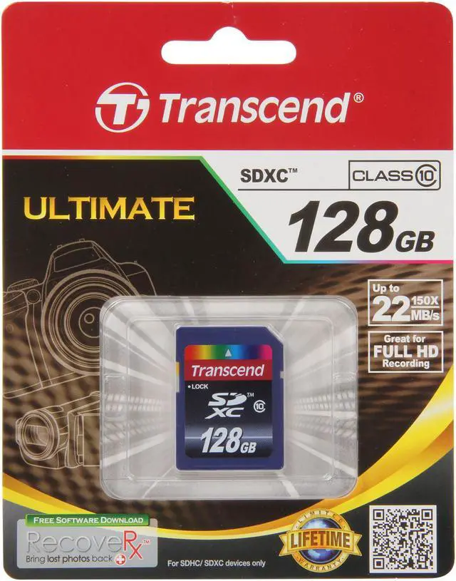 Alt view image 4 of 4 - Transcend 128GB Secure Digital Extended Capacity (SDXC) Flash Card Model TS128GSDXC10