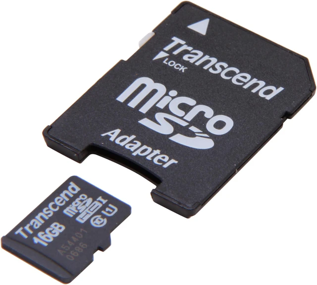 Alt view image 2 of 5 - Transcend UHS-I 16GB microSDHC Flash Card with Adapter Model TS16GUSDU1