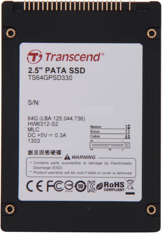 Transcend 2.5 64GB PATA MLC Internal Solid State Drive (SSD
