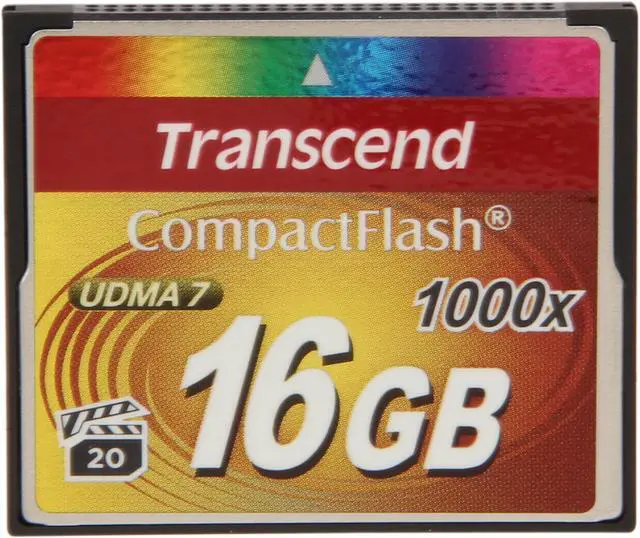 Alt view image 2 of 6 - Transcend Ultimate 16GB Compact Flash (CF) Flash Card Model TS16GCF1000