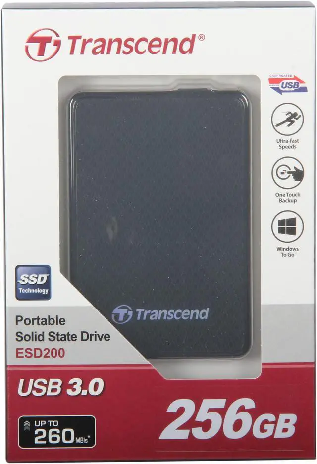 Alt view image 9 of 9 - Transcend 256GB 1.8" USB 3.0 Portable Solid State Drive TS256GESD200K