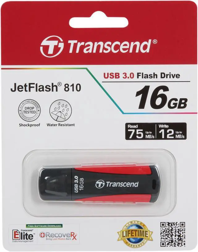 Alt view image 5 of 5 - Transcend JetFlash 810 16 GB USB 3.0 Flash Drive - Green