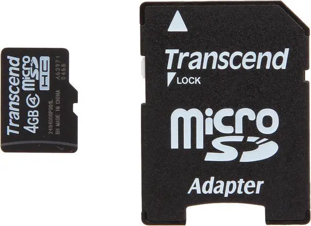 Main image of Transcend 4GB microSDHC Flash Card with Adapter Model TS4GUSDHC4