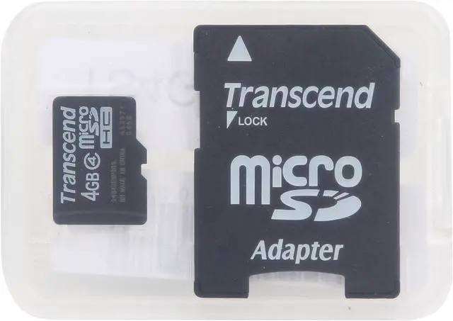 Alt view image 4 of 4 - Transcend 4GB microSDHC Flash Card with Adapter Model TS4GUSDHC4