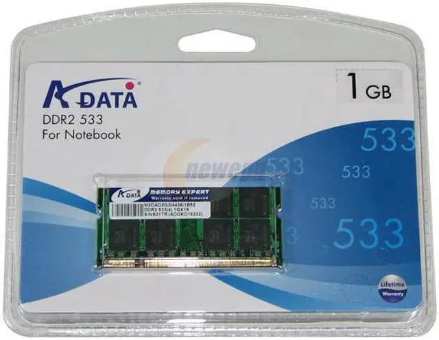 Main image of ADATA Vitesta 1GB 200-Pin DDR2 SO-DIMM DDR2 533 (PC2 4200) Laptop Memory Model ADOKD1A16