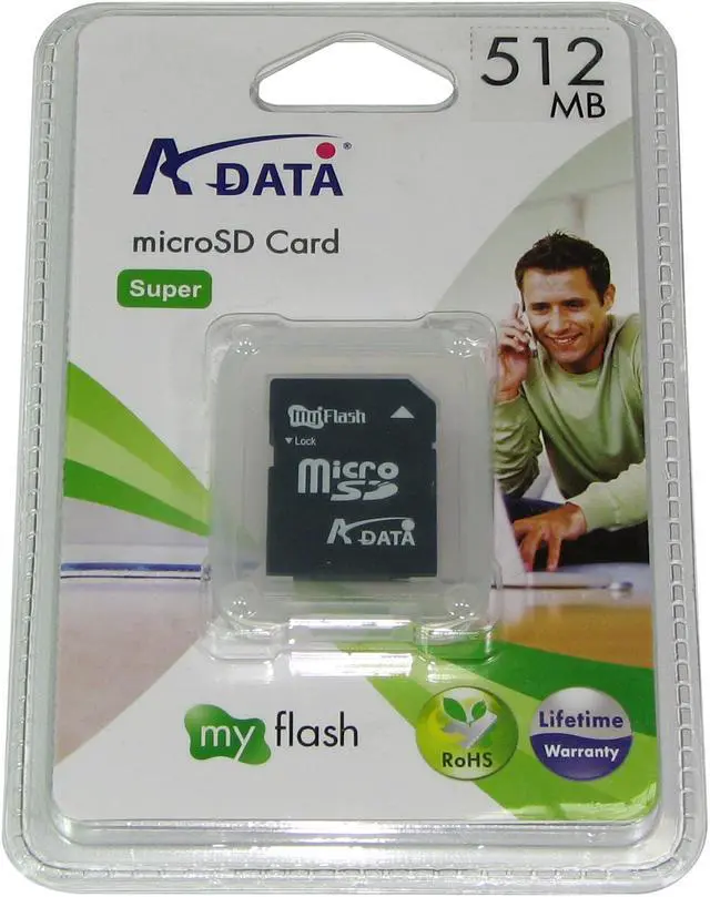 Main image of ADATA 512MB MicroSD Flash Card Model MICROSD 512MB
