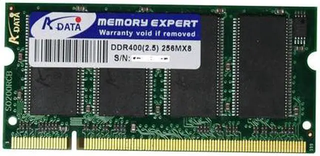 Main image of ADATA 256MB 200-Pin DDR SO-DIMM DDR 400 (PC 3200) Laptop Memory Model ADFGB1808 - OEM