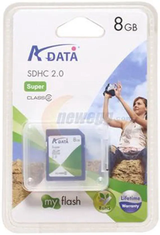 Alt view image 2 of 2 - A-DATA 8GB Secure Digital High-Capacity(SDHC) Class 2 Flash Card Model Super SDHC 8G