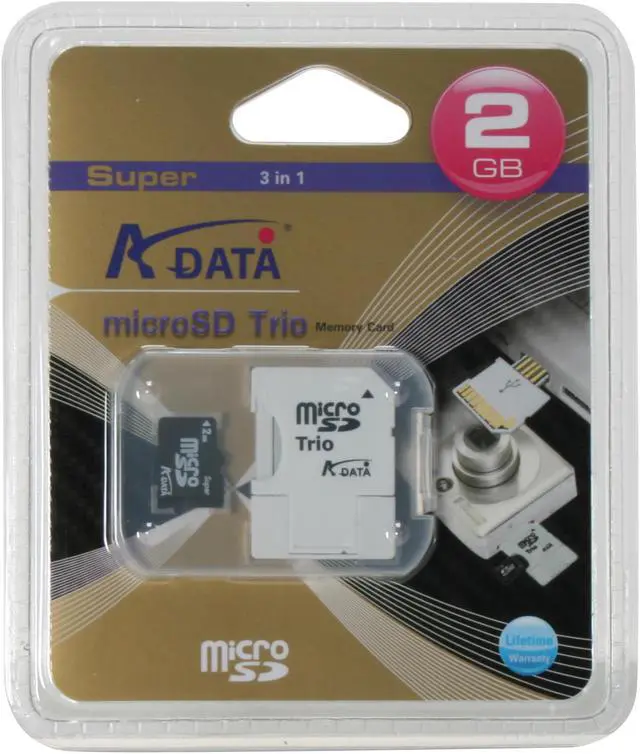 Alt view image 2 of 2 - A-DATA 2GB MicroSD Flash Card + USB