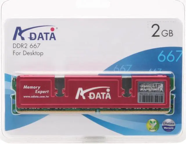 Main image of ADATA 2GB DDR2 667 (PC2 5300) Desktop Memory Model ADQPE1B16