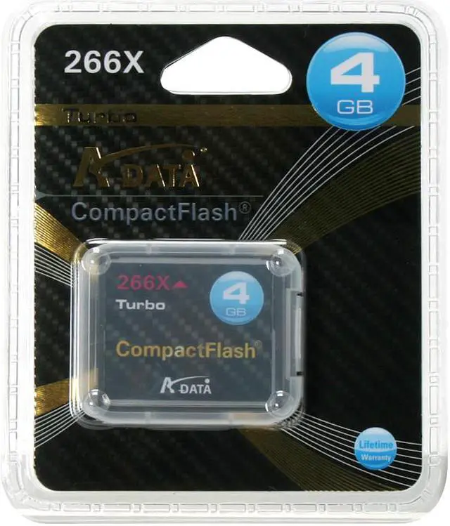 Main image of ADATA Turbo 4GB Compact Flash (CF) Flash Card Model CF 266X 4GB