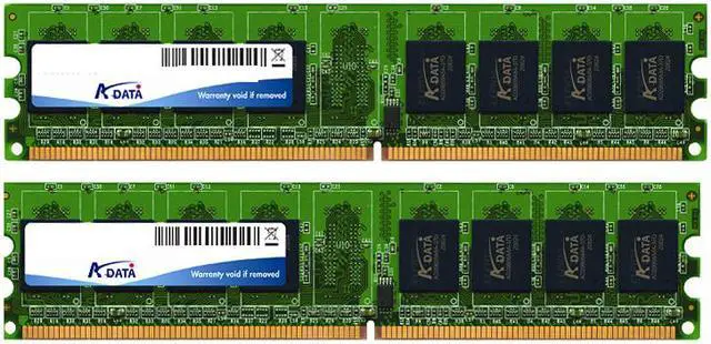 Main image of ADATA Value Series 2GB (2 x 1GB) DDR2 800 (PC2 6400) Dual Channel Kit Desktop Memory Model ADQVE1A16KN