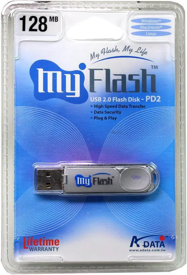 Alt view image 2 of 2 - ADATA 128MB Flash Drive (USB2.0 Portable) PD2-128