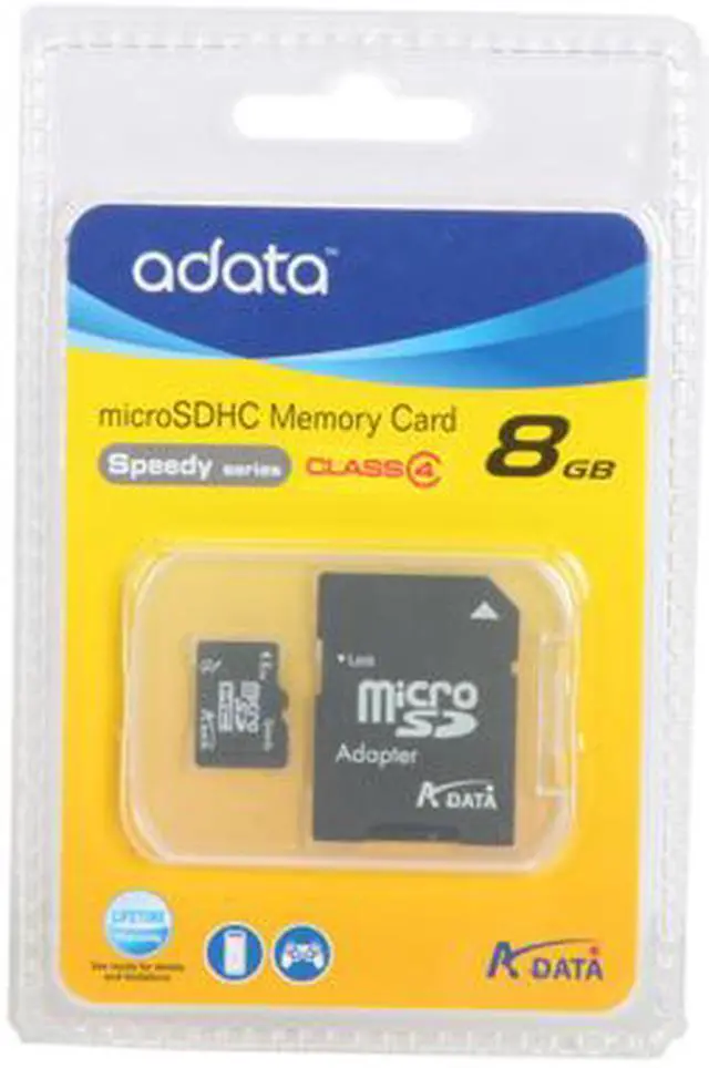 Alt view image 2 of 2 - ADATA 8GB microSDHC Flash Card Model microSD HC 8G