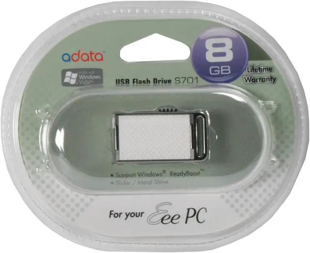 Alt view image 2 of 2 - ADATA S701 8GB Flash Drive (USB2.0 Portable) S701 2.0 8GB White