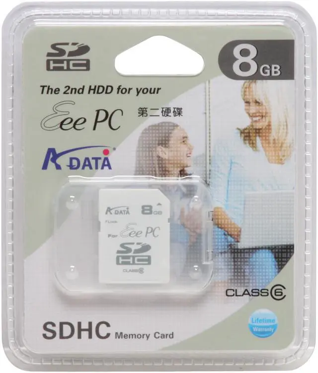 Alt view image 2 of 2 - ADATA 8GB Secure Digital High-Capacity (SDHC) Flash Card Eee PC Edition Model TURBO SDHC 8G EeePC