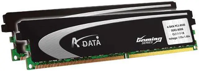 Main image of ADATA 2GB (2 x 1GB) DDR2 800 (PC2 6400) Dual Channel Kit Desktop Memory Model AX2U800GB1G5-AG