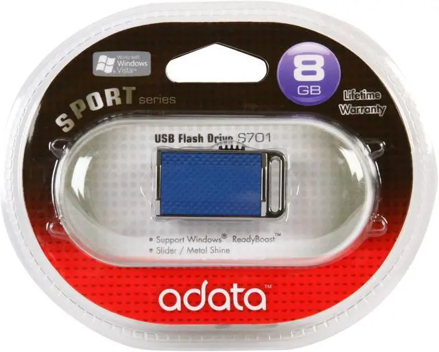 Main image of ADATA 8GB Flash Drive (USB2.0 Portable) S701 2.0 8G Blue