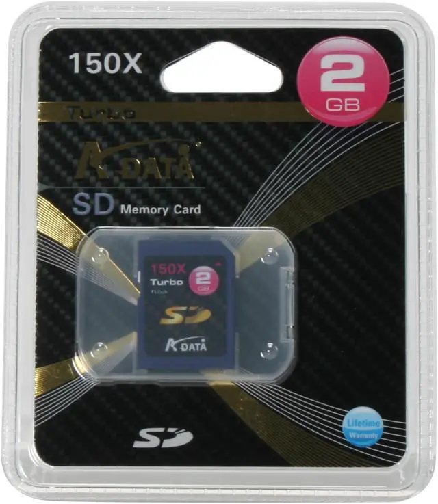 Main image of ADATA Turbo 2GB Secure Digital (SD) Flash Card Model Turbo SD 150X 2G