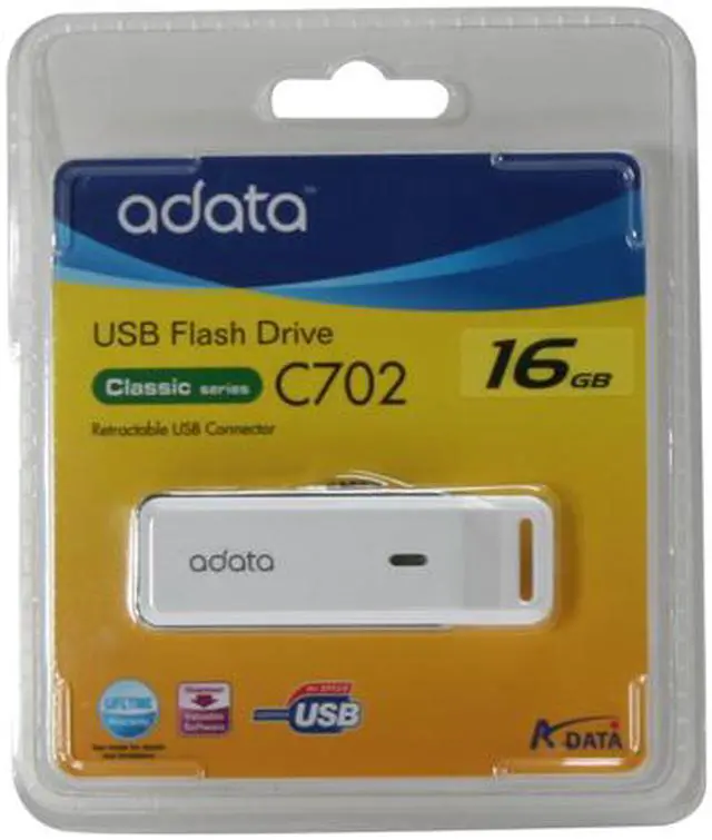 Alt view image 2 of 2 - ADATA C702 16GB Flash Drive (USB2.0 Portable) C702 16GB White