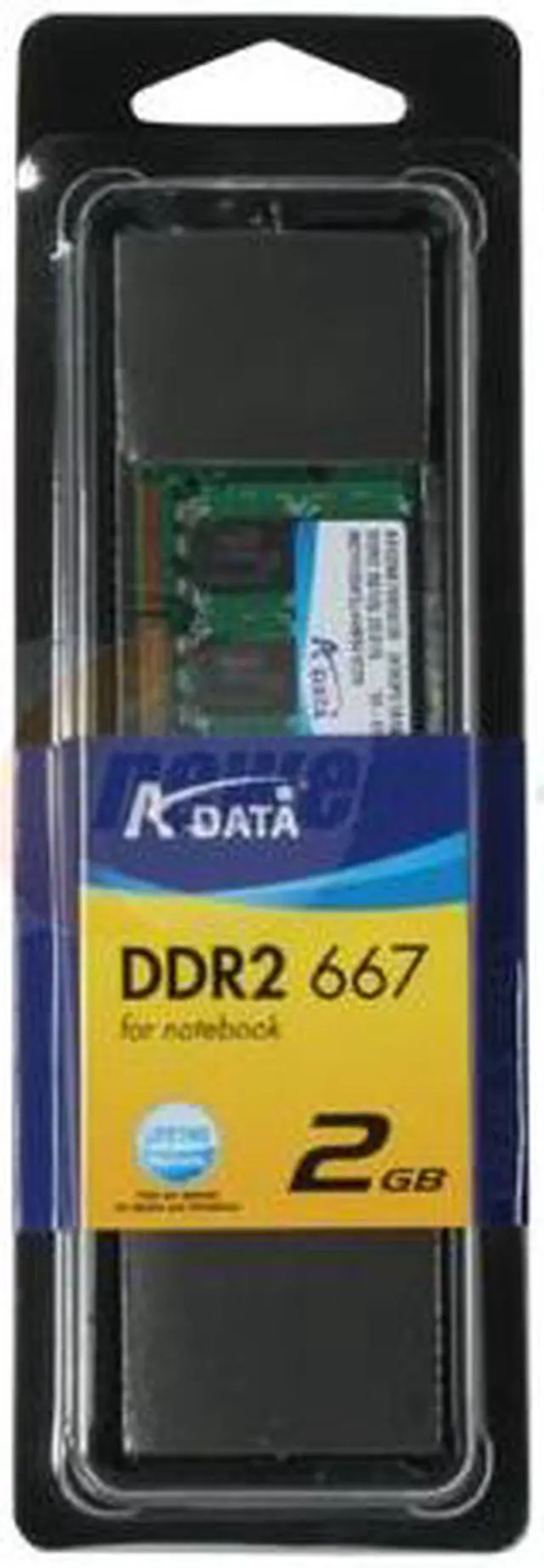Alt view image 3 of 3 - ADATA 2GB 200-Pin DDR2 SO-DIMM DDR2 667 (PC2 5300) Laptop Memory Model VDOPE1B16