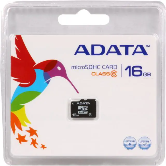 Alt view image 3 of 3 - ADATA 16GB Class 6 Micro SDHC Flash Card Model MicroSDHC CL6 16G Card